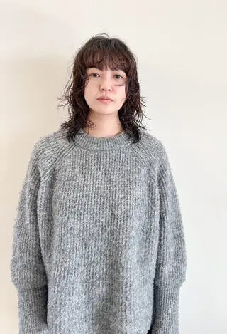 ミディアム パーマ つくばUtooe's 副店長 寺沢颯のヘアスタイル