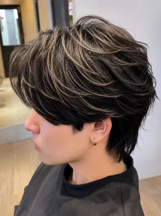 ショート カラー パーマ メンズ 新宿メンズ専門 モテ清潔感パーマ特化のヘアスタイル