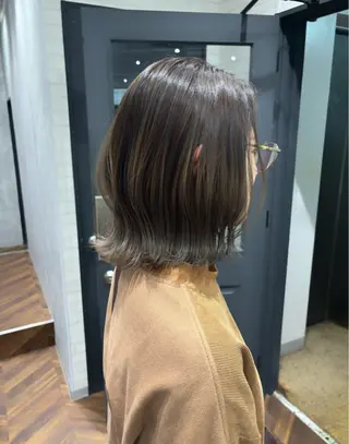 ミディアム カラー ヘアアレンジ kei🤎ベージュ /透明感カラー/博多のヘアスタイル