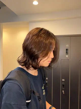 ミディアム パーマ 中川 蓮のヘアスタイル