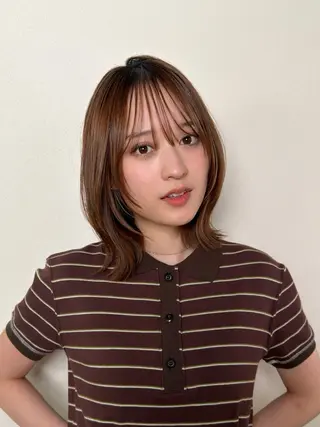 ミディアム カラー 銀座/骨格診断 垢抜けレイヤー/菅原のヘアスタイル