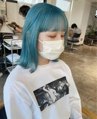 ミディアム カラー ✨艶ブリーチカラー ✨四ノ宮裕己のヘアスタイル