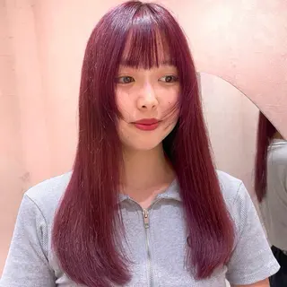 ロング カラー ボブ/レイヤーボブ/ 透明感カラー/ゆきなのヘアスタイル