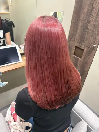 ミディアム 髪質改善カラー&TR 縮毛矯正/弱酸性矯正のヘアスタイル