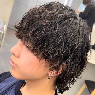 セミロング パーマ ヘアアレンジ メンズ fifth 石川 凪のヘアスタイル