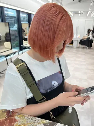 ミディアム カラー 透明感×ダブルカラ ーHarusa🎀のヘアスタイル