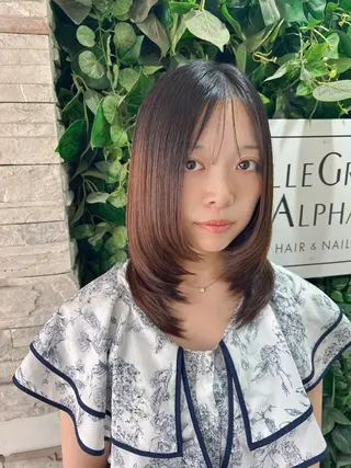 セミロング 馴染ませエクステ/ ヒロヤのヘアスタイル