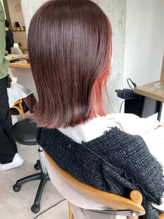 ミディアム ✨色持ちの良い艶 カラー✨蟹江真世のヘアスタイル