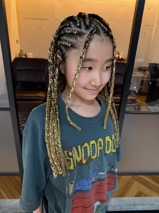ロング カラー パーマ ヘアアレンジ メンズ キッズ BRAIDS💎愛子 大人ハイライト💎のエステ・リラクイメージ