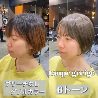 ショート カラー 透明感カラー🌿 グレージュ🐺陽介のヘアスタイル