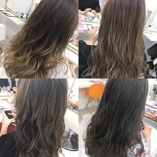 セミロング カラー 髪質改善 中川 翔のヘアスタイル