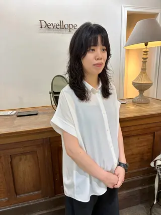 セミロング 千葉 郁也のヘアスタイル