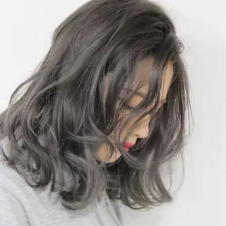 ミディアム カラー パーマ 【公式】amble luxe池袋東口🩷のヘアスタイル