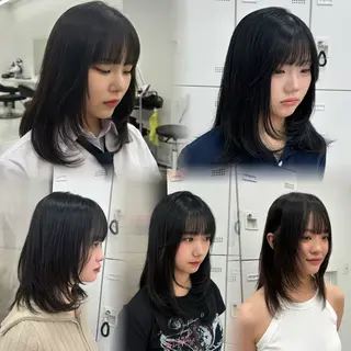 ミディアム カラー 抜け感レイヤー︴ ニュアンスカラーのヘアスタイル