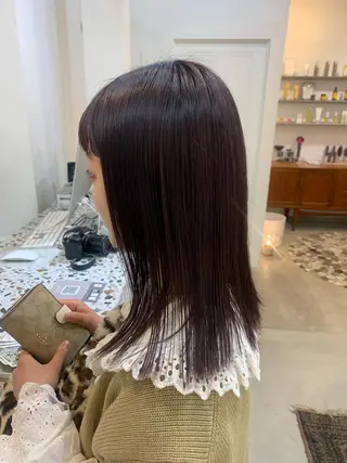 ミディアム カラー wakana/ 柔らかベージュカラーのヘアスタイル