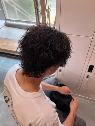 ショート パーマ メンズ 〈ボブ〉縮毛矯正 船橋駅5分/鈴木杏美のヘアスタイル