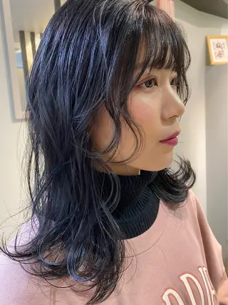 セミロング 🌕透明感カラー @ENTER大名のヘアスタイル