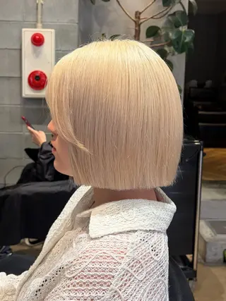 ミディアム カラー みわ/博多 ブリーチ/メンズヘアのヘアスタイル