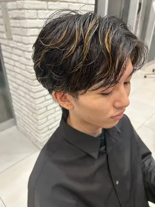 パーマ メンズ 田中 龍瑠のヘアスタイル