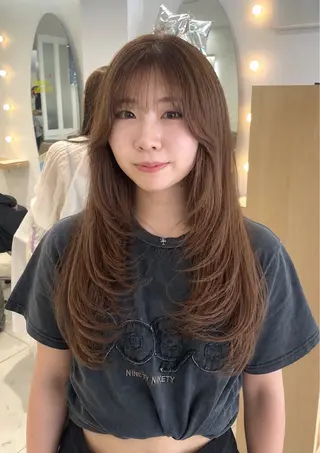 ロング ❤︎韓国レイヤー❤︎ アカリのヘアスタイル