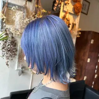 ミディアム カラー 💜推しインナー カラー/菊池柊真💜のヘアスタイル