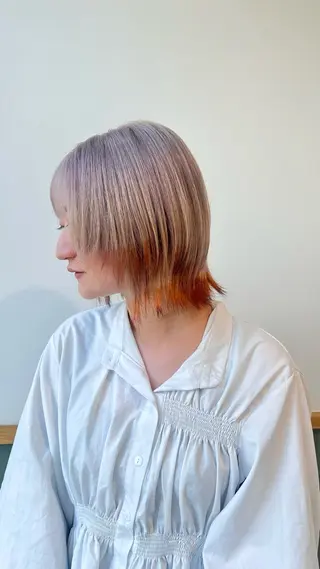 ショート カラー 赤みゼロ/透明感 カラー🌿KANTAのヘアスタイル