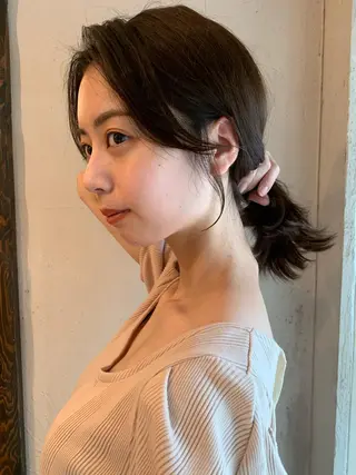ミディアム カラー 透明感カラー✂︎ /縮毛矯正/YUKAのヘアスタイル