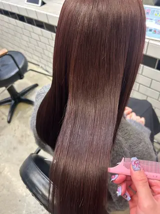 ロング カラー 🌷ラベンダーピンク 顔まわり🌷ねいろのヘアスタイル