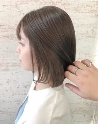 ミディアム カラー 透明感カラー/韓国 ブリーチ/古橋のヘアスタイル
