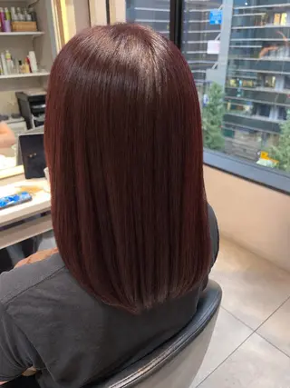 セミロング カラー ブリーチなし 暖色カラー/井上あいのヘアスタイル