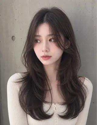 セミロング カラー ヘアアレンジ 🌫️大人韓国ヘア 🌫️naoyaのヘアスタイル