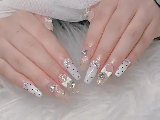 ロング カラー 波 なみのネイルデザイン
