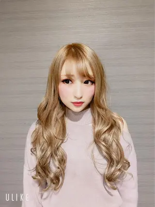 ロング カラー ワンホンレイヤー エクステづまのヘアスタイル