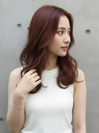 セミロング カラー 🉐渋谷・ブリーチ ⭐️縮毛モデル🉐のヘアスタイル