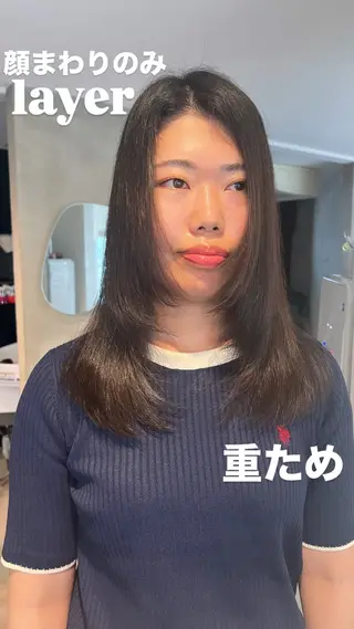 セミロング くまざき なな /パーマモデル募集中のヘアスタイル
