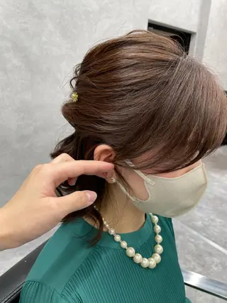 セミロング カラー ヘアアレンジ 口コミ高評価✨ 安達ももかのマツエク・マツパデザイン