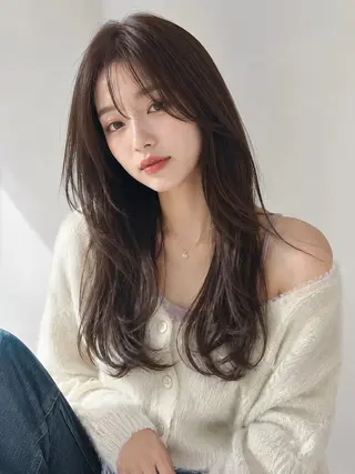 ロング 柔らかグレージュ🤍 髪質改善Hanakaのヘアスタイル