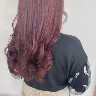 ロング カラー ヘアアレンジ なつき/艶ピンク/ girly hairのヘアスタイル