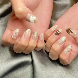 セミロング カラー パーマ ヘアアレンジ メンズ キッズ ネイル マツエク・マツパ アイブロウ el. by Aoのネイルデザイン