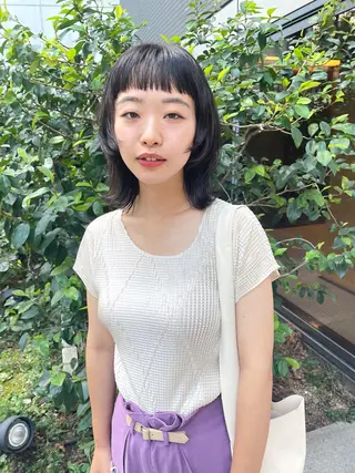 ミディアム カラー パーマ ヘアアレンジ メンズ キッズ ネイル マツエク・マツパ アイブロウ tatsumi/ボブ ウルフ/レイヤーのヘアスタイル