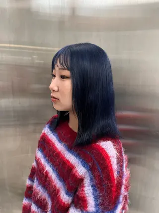 セミロング 縮毛特化ACTION 心斎橋　辻　奈々のヘアスタイル