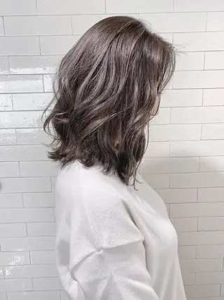 ミディアム カラー パーマ ヘアアレンジ バレイヤージュ 藤沢 髪質改善 竹内ケンゴのヘアスタイル