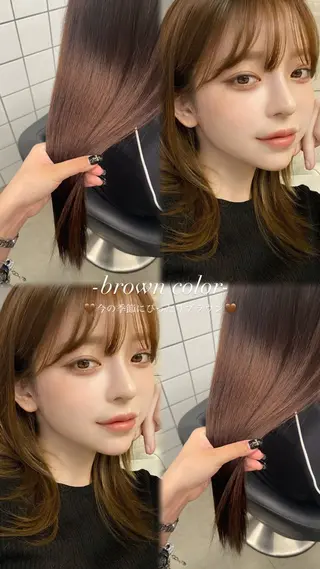 カラー ヘアアレンジ 🖤艶髪／髪質改善 横浜美容室／ゆりのヘアスタイル