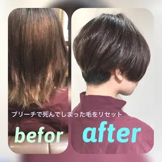 ショート カラー ヘアアレンジ 柔らか垢抜けｶﾗｰと ｶｯﾄ🫧ASUKAのヘアスタイル