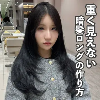 ロング レイヤー/顔まわり/ 透明感カラー/れいなのヘアスタイル