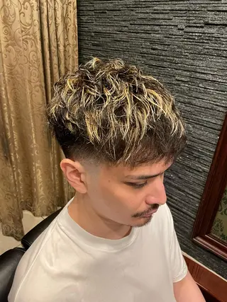 ショート パーマ メンズ 野川 純麗のヘアスタイル