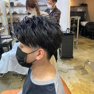 ミディアム パーマ 勝河 怜楊のヘアスタイル