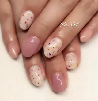 ネイル モチの良さ◉ フィルインネイル♡のネイルデザイン