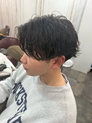 ショート パーマ メンズ カットパーマ✂️ 小坂田玲亜のヘアスタイル