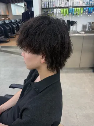 ミディアム カラー パーマ メンズ キッズ 栄💗メンズヘア｜ パーマ特化｜haruのヘアスタイル